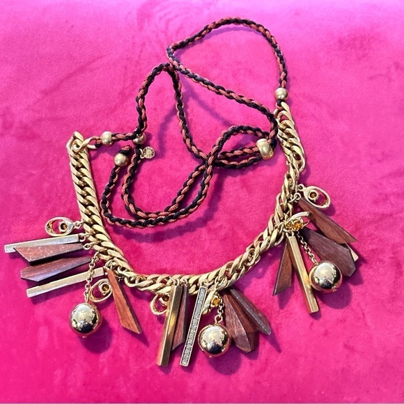 J. Crew Adjustable 17’ Necklace Chain Link Rope Cha Cha Dangle Jingle 5460 W - Picture 1 of 12